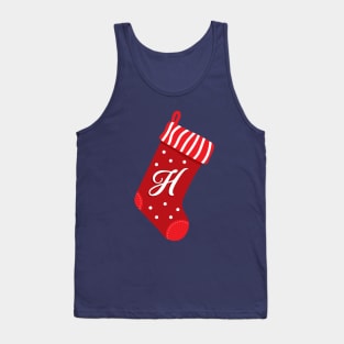 Christmas Stocking with Letter H Tank Top